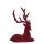 Hirsch liegend 15x21 cm bordeaux aus Polyethylen - Deko Figur, Hirschfigur, Weihnachtsdekoration, festliche Dekoration, Jäger