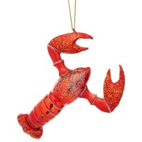 Baumschmuck Hummer mit Glitter aus Glas - Baumdeko...