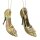 Baumschmuck Stöckelschuhe High Heels Pumps (2er Set) gold - Baumdeko für Frauen, Hängedeko Damenschuh, Weihnachtsdeko, Christbaumschmuck, Weihnachten