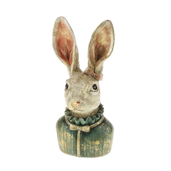 Dekofigur Büste Hase Heidilein **B-WARE** H: 22,5 cm - Frühlingsdeko, Kartenhalter, Deko Hase, Osterdeko, Osterhase, Ostern