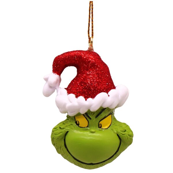 Baumschmuck Grinch mit Weihnachtsmütze - Weihnachtsanhänger für Fans, Hängedeko, Weihnachtsdeko, Weihnachten