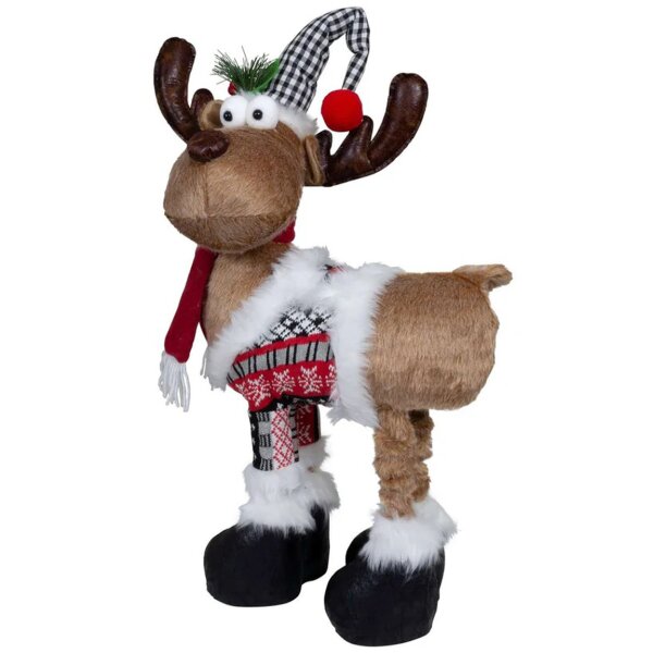 Elch mit Teleskopbeinen (60-75 cm) im Winteroutfit -...
