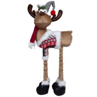 Elch mit Teleskopbeinen (60-75 cm) im Winteroutfit -...