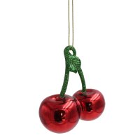 Baumschmuck Kirsche aus Glas - Baumdeko Obst, Hängedeko...