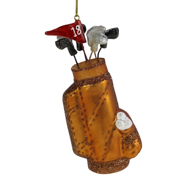 Baumschmuck Golftasche mit Golfschläger aus Glas -...