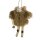 Filzhänger Ski Maus mit Pelz, braun - Baumschmuck Filzmaus, Hängedeko Mäuse, Weihnachtsdeko, Christbaumschmuck, Weihnachten