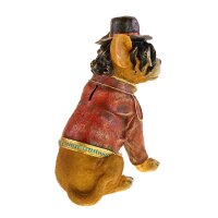 Spardose Hund Jack mit Hut und Sonnenbrille H:31,5 cm aus Polyresin - Coole Dekofigur, Sparbüchse, Geldbüchse, Geldgeschenk