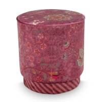 Sitzhocker Pouf Mumbai Morning 40x45 cm pink - Schminktisch Hocker, Polsterhocker rund, Ankleidehocker, Fußhocker, Geschenkidee