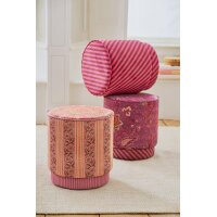 Sitzhocker Pouf Mumbai Morning 40x45 cm pink - Schminktisch Hocker, Polsterhocker rund, Ankleidehocker, Fußhocker, Geschenkidee