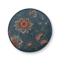 Pip Studio Sitzhocker Pouf Mumbai Morning 40x45 cm blau - Schminktisch Hocker, Polsterhocker rund, Ankleidehocker, Fußhocker, Geschenkidee