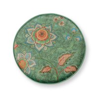 Sitzhocker Pouf Mumbai Morning 40x45 cm grün - Schminktisch Hocker, Polsterhocker rund, Ankleidehocker, Fußhocker, Geschenkidee