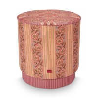 Sitzhocker Pouf Rosa Rani 40x45 cm pink - Schminktisch Hocker, Polsterhocker rund, Ankleidehocker, Fußhocker, Geschenkidee