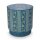 Sitzhocker Pouf Rosa Rani 40x45 cm blau - Schminktisch Hocker, Polsterhocker rund, Ankleidehocker, Fußhocker, Geschenkidee