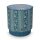 Sitzhocker Pouf Rosa Rani 40x45 cm blau - Schminktisch Hocker, Polsterhocker rund, Ankleidehocker, Fußhocker, Geschenkidee