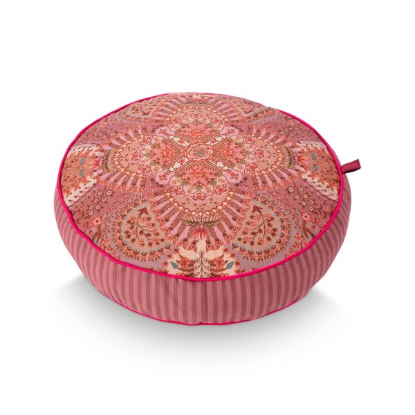 Pip Studio Sofakissen Kissen Alfombra rund 40x10 cm pink - Dekokissen Orientalischer Stil, Couchkissen Wohnzimmer, Bodenkissen, Geschenkidee