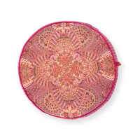 Pip Studio Sofakissen Kissen Alfombra rund 40x10 cm pink - Dekokissen Orientalischer Stil, Couchkissen Wohnzimmer, Bodenkissen, Geschenkidee