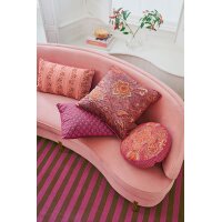 Pip Studio Sofakissen Kissen Alfombra rund 40x10 cm pink - Dekokissen Orientalischer Stil, Couchkissen Wohnzimmer, Bodenkissen, Geschenkidee