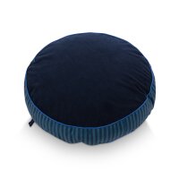 Pip Studio Sofakissen Kissen Alfombra rund 40x10 cm blau - Dekokissen Orientalischer Stil, Couchkissen Wohnzimmer, Bodenkissen, Geschenkidee