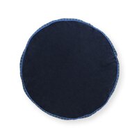 Pip Studio Sofakissen Kissen Alfombra rund 40x10 cm blau - Dekokissen Orientalischer Stil, Couchkissen Wohnzimmer, Bodenkissen, Geschenkidee