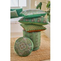 Pip Studio Sofakissen Kissen Darjeeling Days 55x33 cm grün - Seenlandschaft mit Schwan - Dekokissen, Couchkissen Wohnzimmer, Geschenkidee