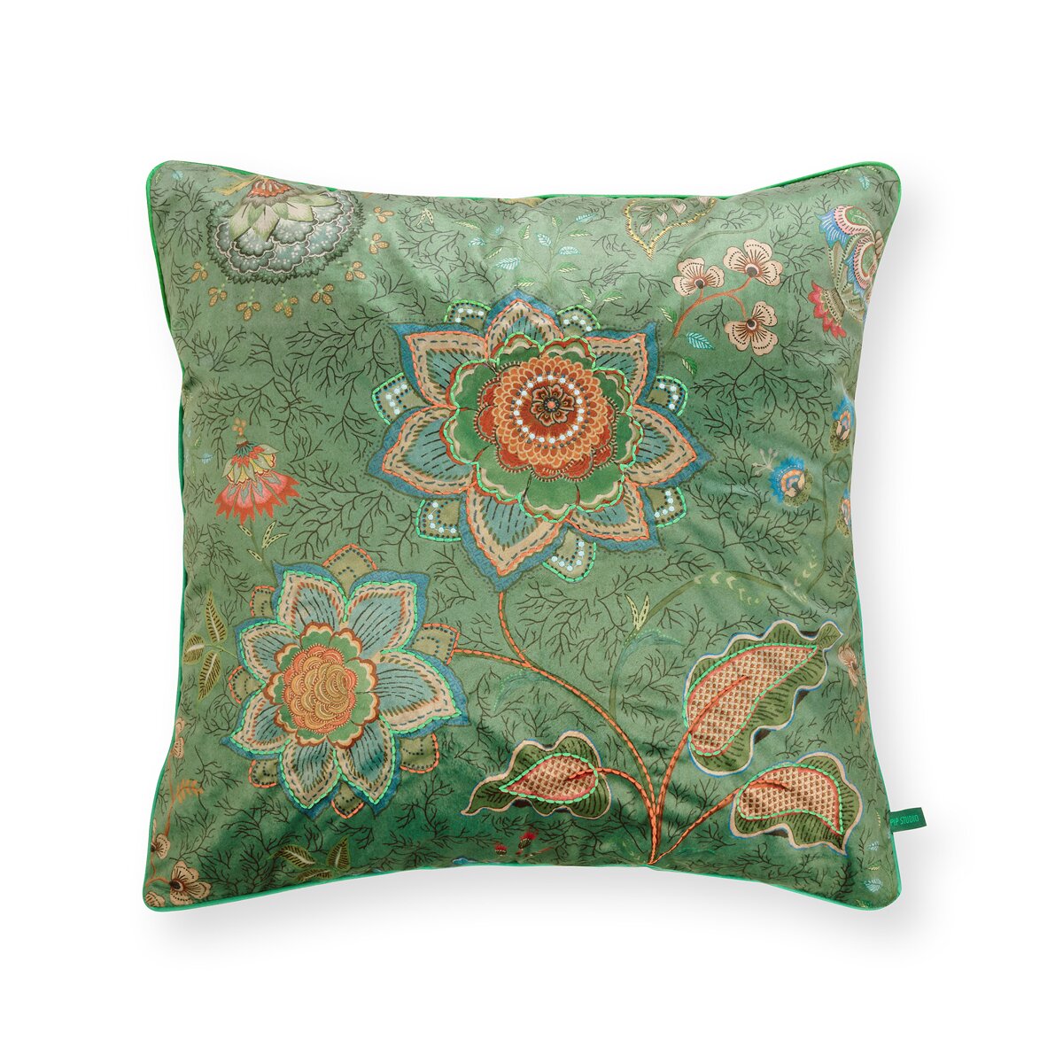 Pip Studio Sofakissen Kissen Mumbai Morning 60x60 cm grün