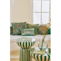 Pip Studio Sofakissen Kissen Mumbai Morning 60x60 cm grün - Dekokissen mit floralem Muster, Orientalischer Stil, Couchkissen Wohnzimmer, Geschenkidee