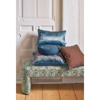Sofakissen Kissen Mumbai Morning 60x60 cm blau - Dekokissen mit floralem Muster, Orientalischer Stil, Couchkissen Wohnzimmer, Geschenkidee