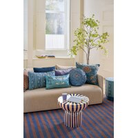 Sofakissen Kissen Mumbai Morning 60x60 cm blau - Dekokissen mit floralem Muster, Orientalischer Stil, Couchkissen Wohnzimmer, Geschenkidee