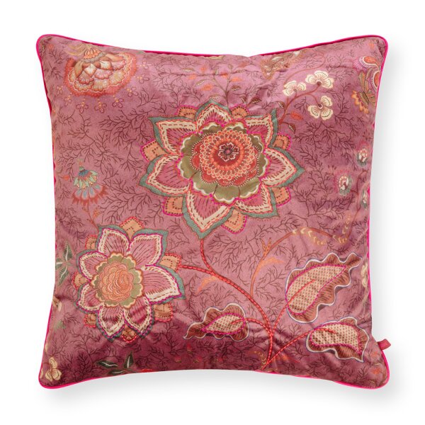 Sofakissen Kissen Mumbai Morning 60x60 cm pink- Dekokissen mit floralem Muster, Orientalischer Stil, Couchkissen Wohnzimmer, Geschenkidee