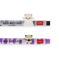 Legami Gelstift Lovely Friends SPOOKY PARTY (2er Set) Halloween - Gel Pen mit abnehmbarer Tier Deko, Stift, Schreibstift, Gelschreiber