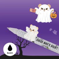 Legami Gelstift Lovely Friends SPOOKY PARTY (2er Set) Halloween - Gel Pen mit abnehmbarer Tier Deko, Stift, Schreibstift, Gelschreiber