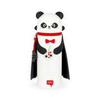 Legami 2-in-1 Mäppchen  PANDA VAMPIR "Bam-Boo" aus Silikon - Kawaii Federmäppchen Halloween, Tisch Stiftehalter, Federtasche