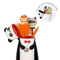 Legami 2-in-1 Mäppchen  PANDA VAMPIR "Bam-Boo" aus Silikon - Kawaii Federmäppchen Halloween, Tisch Stiftehalter, Federtasche