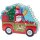 Gebäckdose Keksdose Pick-up & Wohnwagen mit Santa (2er Set) - Geschenkdose Camper Weihnachten, Plätzchendose Camping, Blechdose, Vorratsdose für Kekse