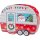 Gebäckdose Keksdose Pick-up & Wohnwagen mit Santa (2er Set) - Geschenkdose Camper Weihnachten, Plätzchendose Camping, Blechdose, Vorratsdose für Kekse