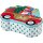 Gebäckdose Keksdose Pick-up & Wohnwagen mit Santa (2er Set) - Geschenkdose Camper Weihnachten, Plätzchendose Camping, Blechdose, Vorratsdose für Kekse