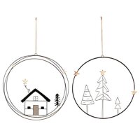 Hänger Ring Winter (2er Set) - Tannenbaum & Haus...