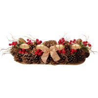 Adventskranz Kerzenhalter länglich mit goldene...