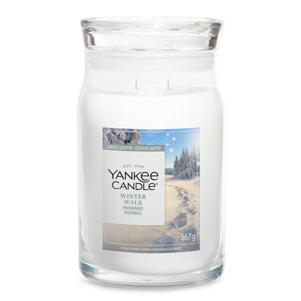 Yankee Candle Duftkerze im Glas (groß) WINTER WALK - Limited Edition - Signature Kerze mit Brenndauer bis zu 80 Stunden