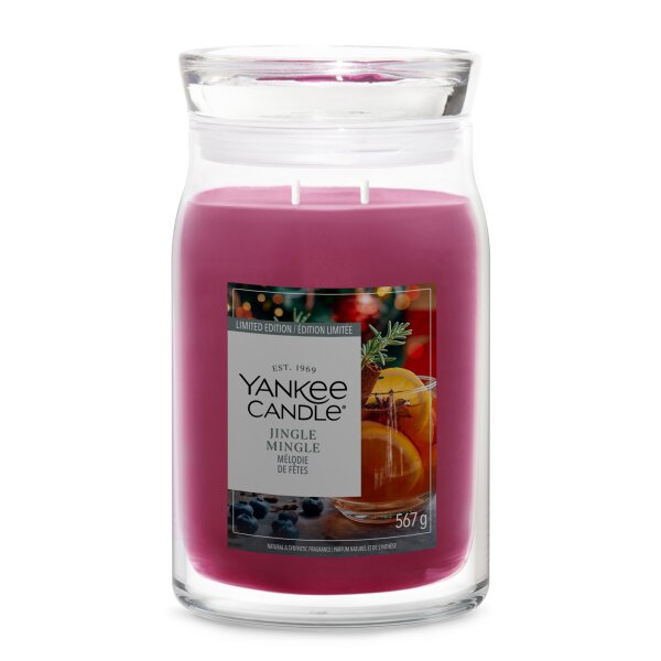 Yankee Candle Duftkerze im Glas (groß) JINGLE MINGLE - Limited Edition - Signature Kerze mit Brenndauer bis zu 80 Stunden