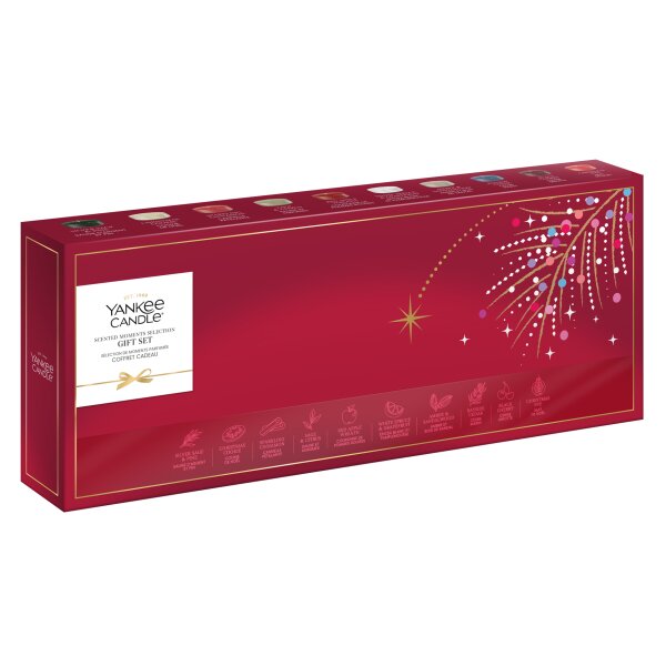 Yankee Candle Gift Set Geschenkbox mit 10 Teelichter und 1 Kerzenhalter - Geschenkset Weihnachten