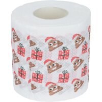 Toilettenpapier Weihnachten (4 Rollen) - Weihnachtsmann Santa, Rentier, Kackhaufen - Klopapier mit Weihnachtsmotiven