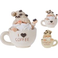 Deko Tasse Kaffeetasse mit Wichtel (2er Set) H:12 cm aus...