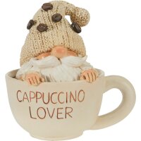 Deko Tasse Kaffeetasse mit Wichtel (2er Set) H:12 cm aus Steingut - Dekorative Kaffee Tasse, Weihnachtsdeko Kaffeeshop, Weihnachten