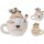 Deko Tasse Kaffeetasse mit Wichtel (2er Set) H:12 cm aus Steingut - Dekorative Kaffee Tasse, Weihnachtsdeko Kaffeeshop, Weihnachten