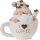 Deko Tasse Kaffeetasse mit Wichtel (2er Set) H:12 cm aus Steingut - Dekorative Kaffee Tasse, Weihnachtsdeko Kaffeeshop, Weihnachten