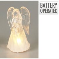 Deko LED Engel klar (4er Set) H:11 cm - Weihnachtsdeko, Adventsdeko, Weihnachtsengel, Leuchtengel