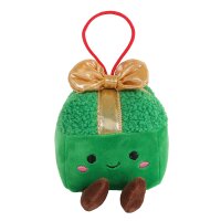 Baumschmuck Plüsch Geschenke (2er Set) D:10 cm mit Augen und Beinen - kuschelige Baumkugel, Weihnachtsdeko, Christbaumschmuck, Weihnachten