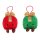 Baumschmuck Plüsch Geschenke (2er Set) D:10 cm mit Augen und Beinen - kuschelige Baumkugel, Weihnachtsdeko, Christbaumschmuck, Weihnachten