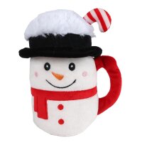 Kissen Becher Schneemann, Rentier & Santa  (3er Set) 16 cm aus Plüsch -  Dekokissen Weihnachten, Plüschtier, Kuschelkissen, Plüschkissen, Dekoration Wohnzimmer